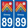 89 Auxerre blason autocollant plaque stickers ville
