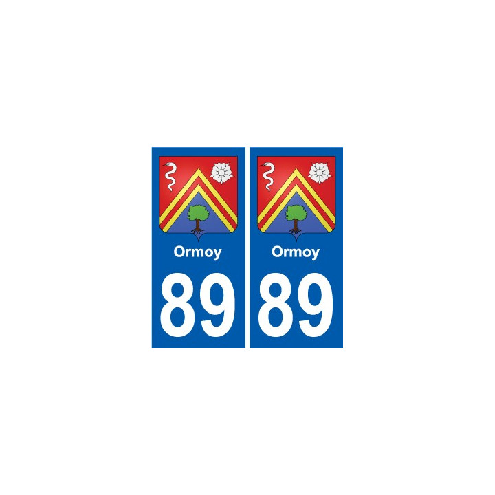 89 Auxerre escudo de armas de la etiqueta engomada de la placa de pegatinas de la ciudad