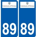 89 Auxerre logo sticker plate stickers city