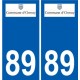89 Auxerre logo adesivo piastra adesivi città