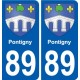 89 Auxerre coat of arms sticker plate stickers city