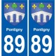 89 Auxerre blason autocollant plaque stickers ville