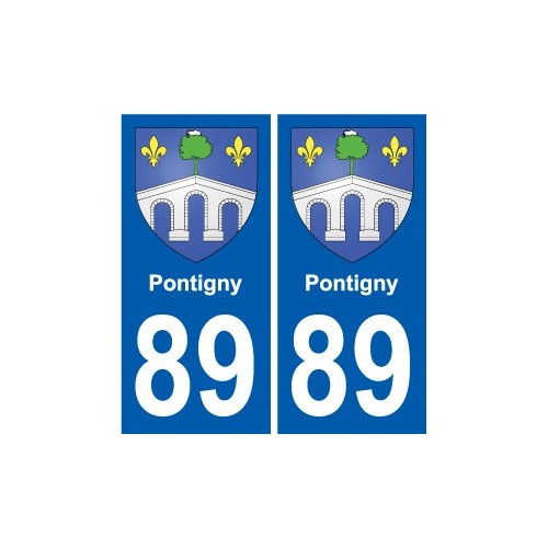 89 Auxerre escudo de armas de la etiqueta engomada de la placa de pegatinas de la ciudad