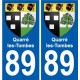 89 Auxerre escudo de armas de la etiqueta engomada de la placa de pegatinas de la ciudad