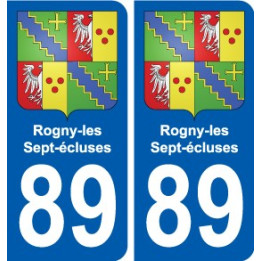 89 Auxerre escudo de armas de la etiqueta engomada de la placa de pegatinas de la ciudad