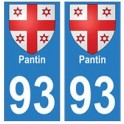 93 Pantin stemma adesivo piastra adesivi città