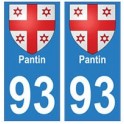 93 Pantin blason autocollant plaque stickers ville