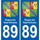 89 Auxerre coat of arms sticker plate stickers city