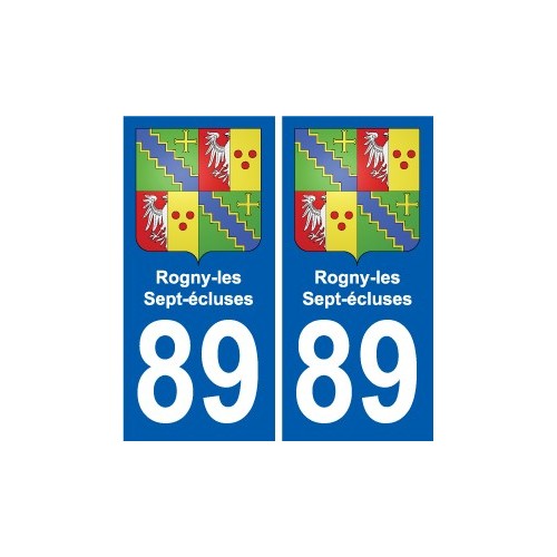 89 Auxerre escudo de armas de la etiqueta engomada de la placa de pegatinas de la ciudad