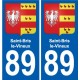 89 Auxerre blason autocollant plaque stickers ville