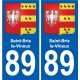 89 Auxerre wappen aufkleber typenschild aufkleber stadt