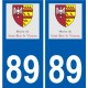 89 Auxerre logo sticker plate stickers city