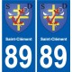 89 Auxerre coat of arms sticker plate stickers city