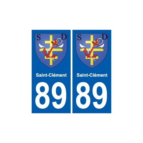 89 Auxerre escudo de armas de la etiqueta engomada de la placa de pegatinas de la ciudad