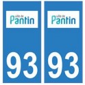 93 Pantin logo autocollant plaque stickers ville