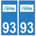 93 Pantin logo autocollant plaque stickers ville