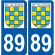 89 Auxerre logotipo de la etiqueta engomada de la placa de pegatinas de la ciudad