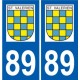 89 Auxerre logo autocollant plaque stickers ville