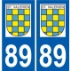 89 Auxerre logotipo de la etiqueta engomada de la placa de pegatinas de la ciudad