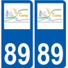 89 Auxerre logo sticker plate stickers city