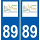 89 Auxerre logotipo de la etiqueta engomada de la placa de pegatinas de la ciudad