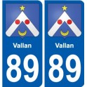 89 Auxerre escudo de armas de la etiqueta engomada de la placa de pegatinas de la ciudad