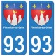 93 Pierrefitte-sur-Seine blason autocollant plaque stickers ville