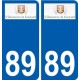 89 Auxerre logo adesivo piastra adesivi città
