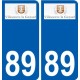 89 Auxerre logo sticker plate stickers city