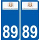 89 Auxerre logotipo de la etiqueta engomada de la placa de pegatinas de la ciudad