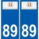 89 Auxerre logo sticker plate stickers city