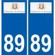 89 Auxerre logotipo de la etiqueta engomada de la placa de pegatinas de la ciudad