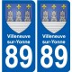89 Auxerre blason autocollant plaque stickers ville
