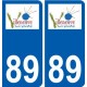 89 Auxerre logo sticker plate stickers city