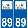 89 Auxerre logo sticker plate stickers city