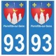 93 Pierrefitte-sur-Seine blason autocollant plaque stickers ville