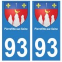 93 Pierrefitte-sur-Seine blason autocollant plaque stickers ville