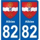 82 Septfonds stemma adesivo piastra adesivi città
