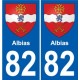 82 Septfonds stemma adesivo piastra adesivi città