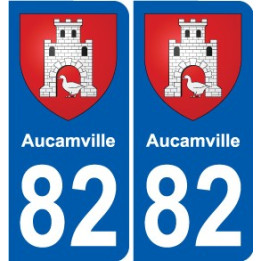 82 Aucamville blason autocollant plaque immatriculation stickers ville