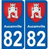 82 Aucamville blason autocollant plaque immatriculation stickers ville