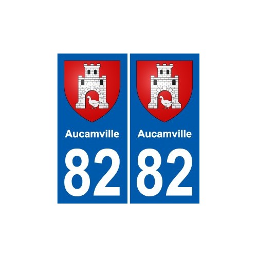 82 Aucamville blason autocollant plaque immatriculation stickers ville
