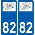 82 Aucamville logo autocollant plaque immatriculation stickers ville