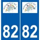 82 Septfonds stemma adesivo piastra adesivi città