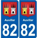 82 Auvillar blason autocollant plaque stickers ville