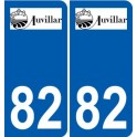 82 Auvillar logo autocollant plaque stickers ville