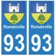 93 Romainville blason autocollant plaque stickers ville