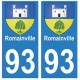 93 Romainville blason autocollant plaque stickers ville