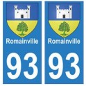 93 Romainville blason autocollant plaque stickers ville