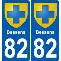 82 Bessens blason autocollant plaque stickers ville